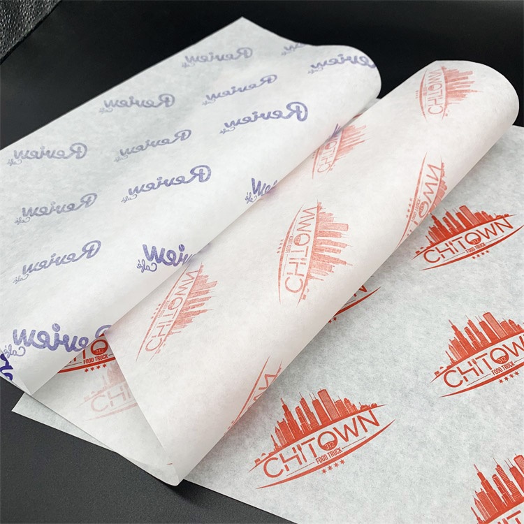 Food Grade Custom logo Printed Wax Paper Grease Proof Sandwich Paper