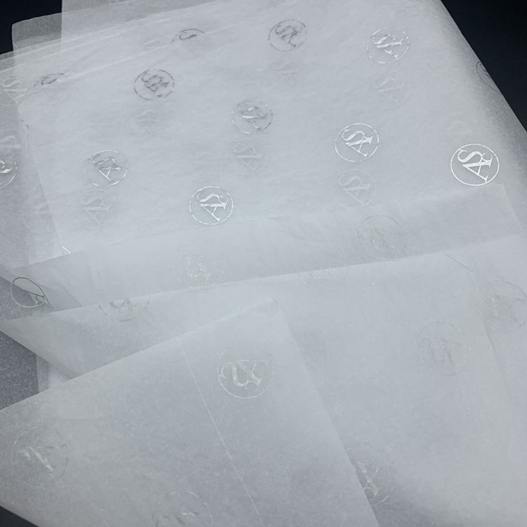 Custom Printed 17gsm Luxury Silk Tissue Paper Silver Foil Stamped Decorative Gift Box Wrapping Paper