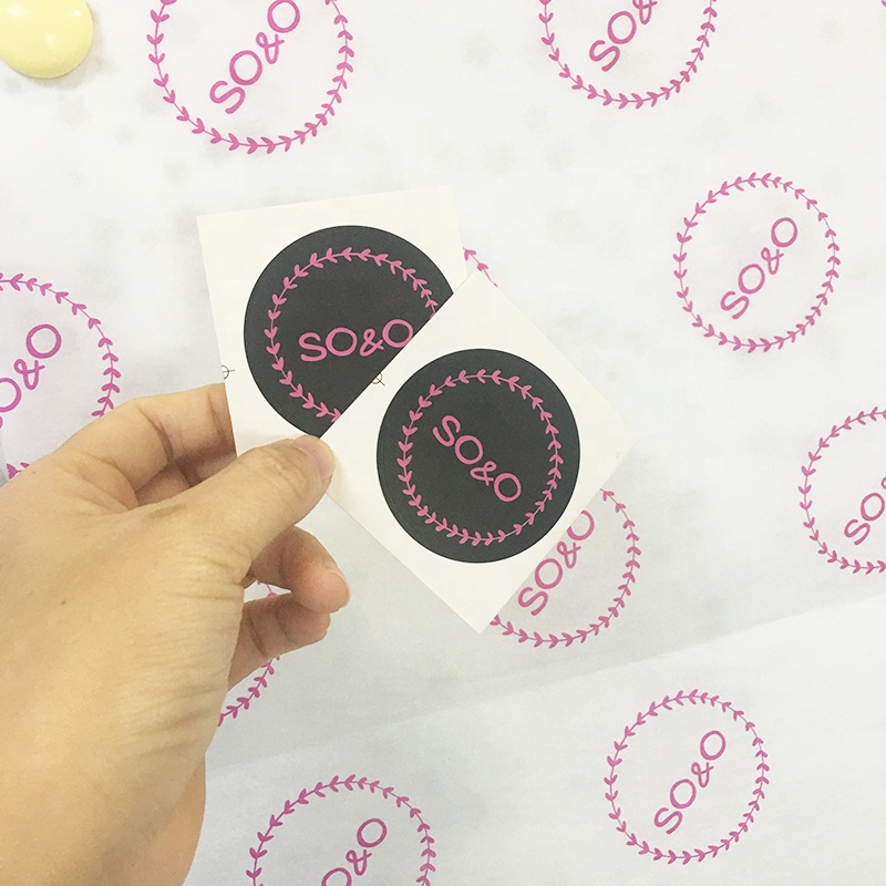 Custom Printed Logo Waterproof Round Sticker Printing Self Adhesive Label Transparent Sealing Tape Roll Transfer Stickers
