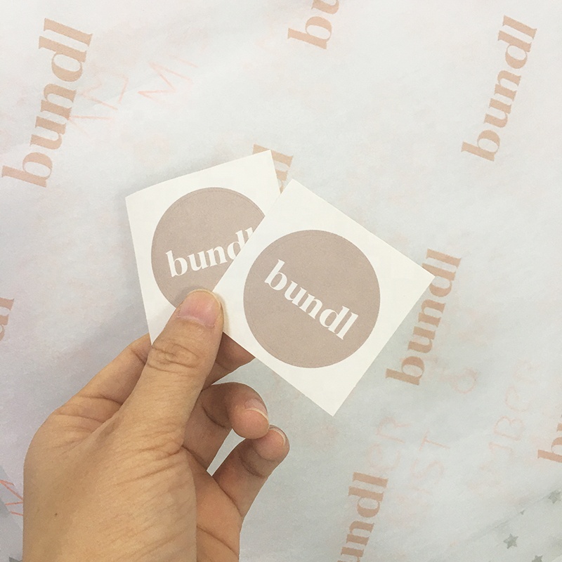 Custom Printed Logo Waterproof Round Sticker Printing Self Adhesive Label Transparent Sealing Tape Roll Transfer Stickers