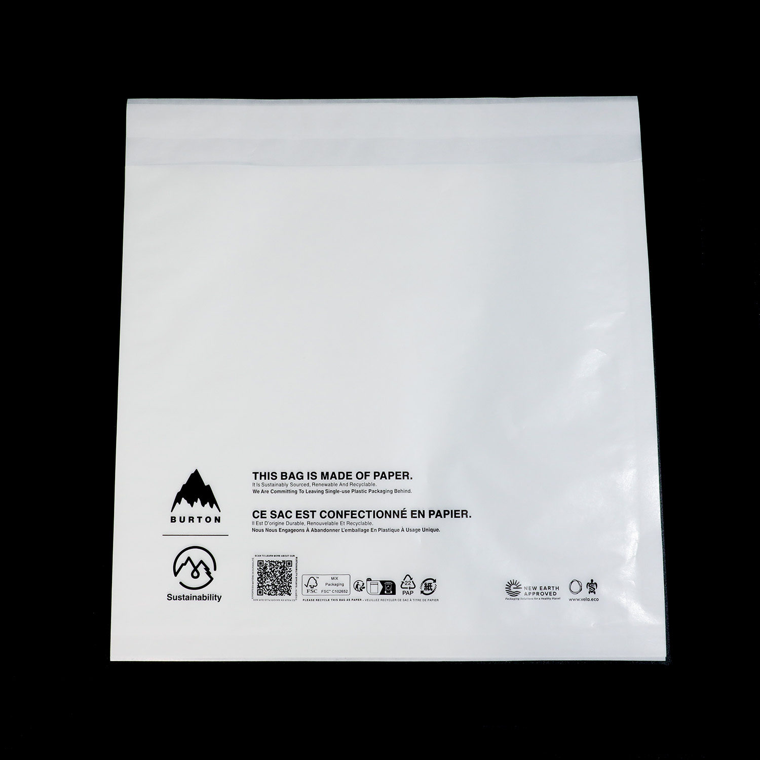 Custom Semi-Transparent Household Recyclable Gift Bag Biodegradable Self Seal Glassine Paper Bag for Clothing Recycled Paper