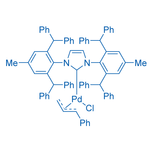1380314-24-8/氯[(1,2,3-η)-1-苯基-2-丙烯-1-基]-{[1,3-双[2,6-双(二苯基甲基)-4-甲基苯基]-2H-咪唑-2-亚基}合钯(II)