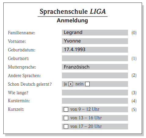 歌德A1阅读示例