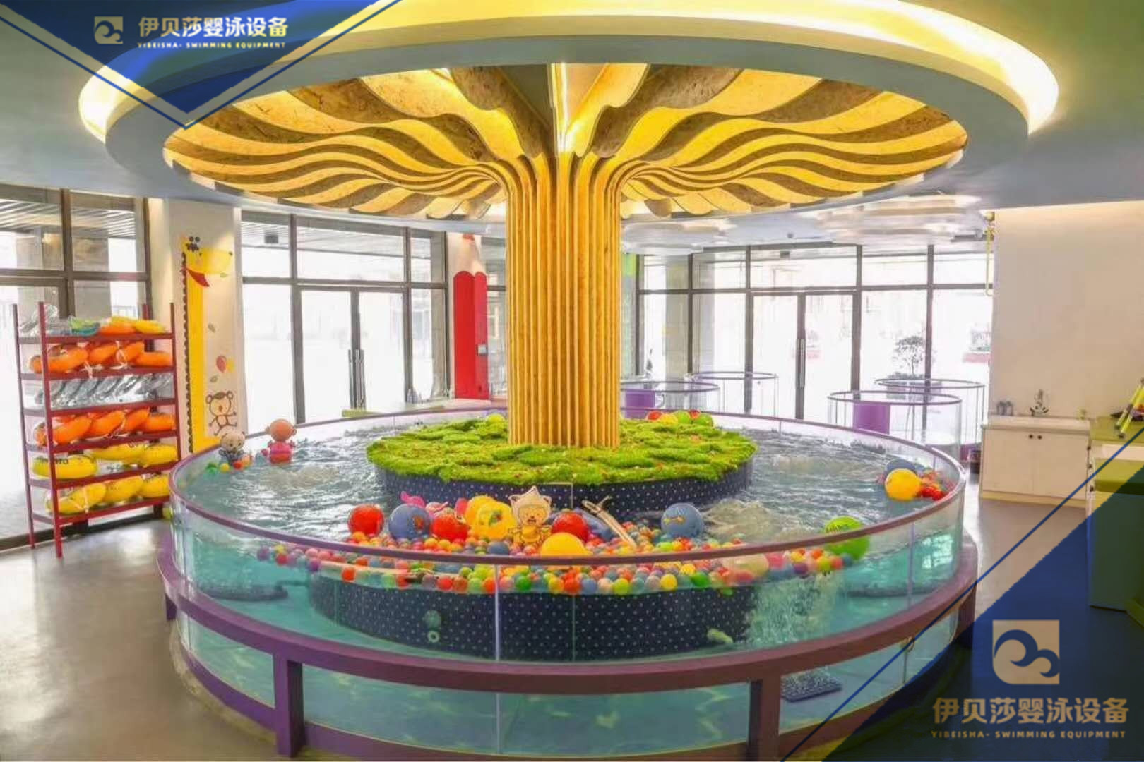 小孩玻璃游泳池