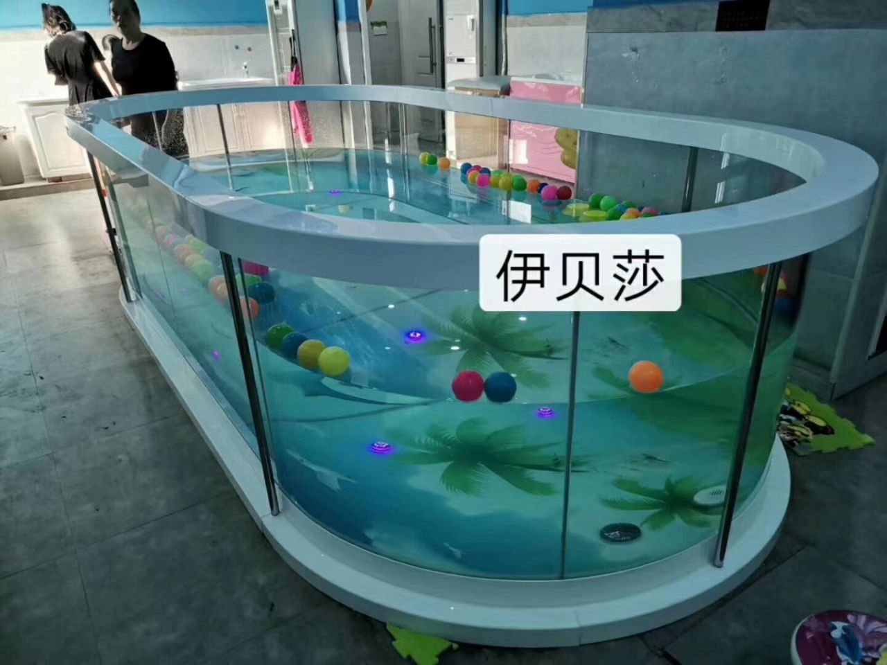 福建伊贝莎玻璃儿童泳池，亲子玻璃游泳池，婴儿玻璃游泳池，婴儿游泳玻璃池，婴儿游泳设备