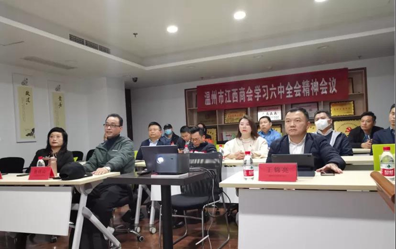提高政治站位 强化党建引领——温州市江西商会举办党的十九届六中全会精神学习会