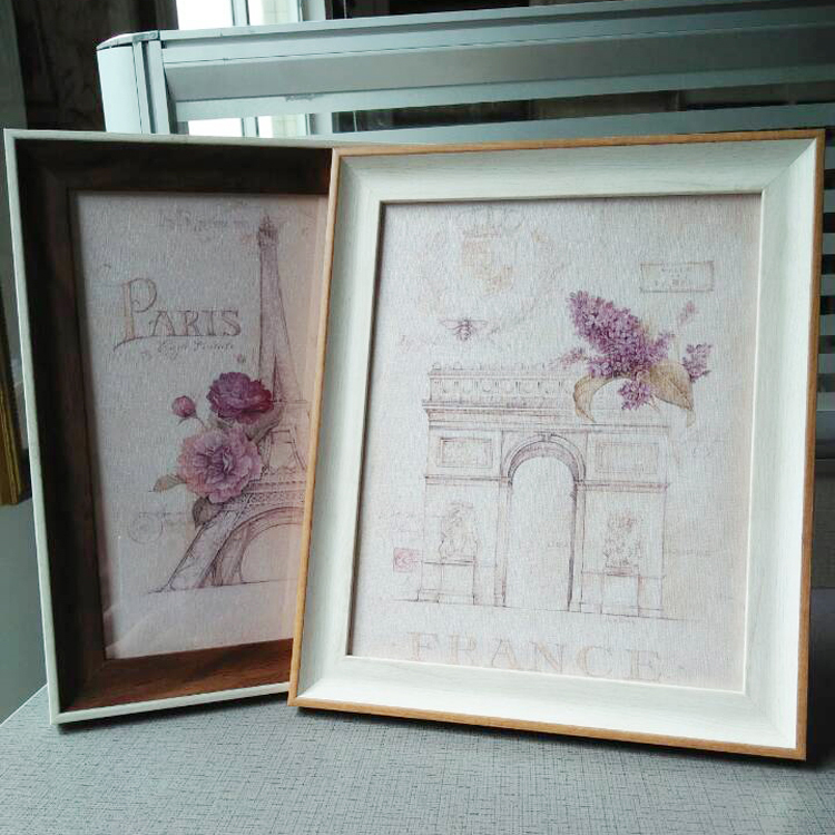 简欧创意摆台相框 PS发泡木纹色欧式美式10寸A4挂墙像框画框相架