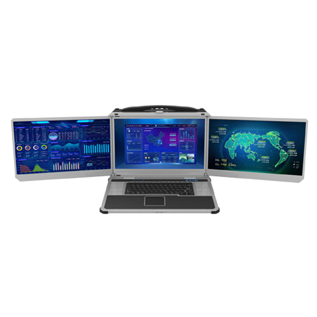 17.3寸便携式三屏高算力地质勘探三维建模航测无人机地面工作站（APQ-7000）
