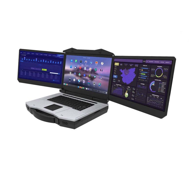 15.6寸国产兆芯KX-6640A三屏加固笔记本移动工作站（APQ-5100）