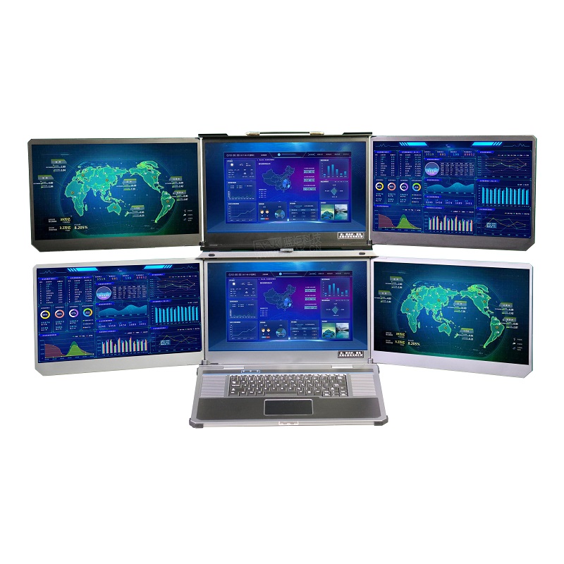 17.3寸便携式六屏高算力实时视频数据采集处理无人机地面站（APQ-7200）