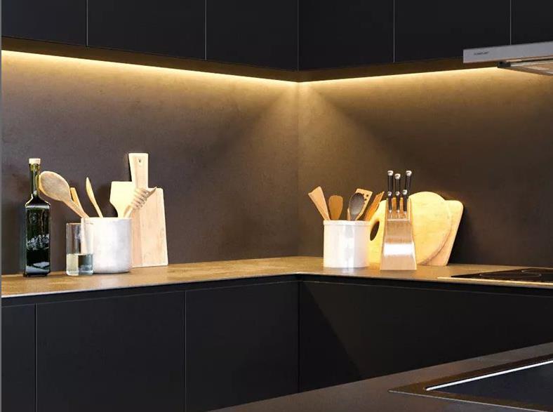 LED strip in kitchen