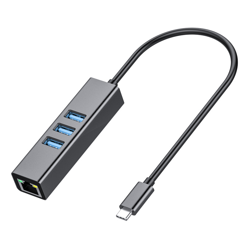 1000Mbps Gigabit 3 Ports USB 3.0 USB-C to LAN Type C Hub USB Ethernet Adapter