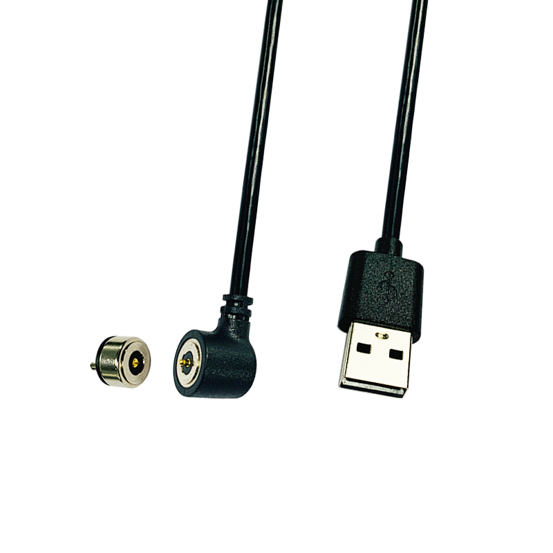 pogo pin magnetic charging cable smart wearable electrical appliance 2A current usb male pair elbow magnetic power cord