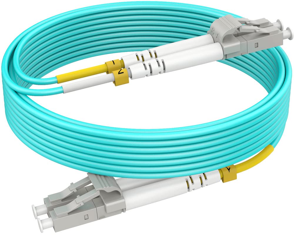 3m(10ft) OM4 LC to LC Fiber Patch Cables, Options 7inch~500ft OM4 Fiber LC to LC Cable, Multimode Fiber Optic Duplex MMF 50/125μm 40G/100G LSZH
