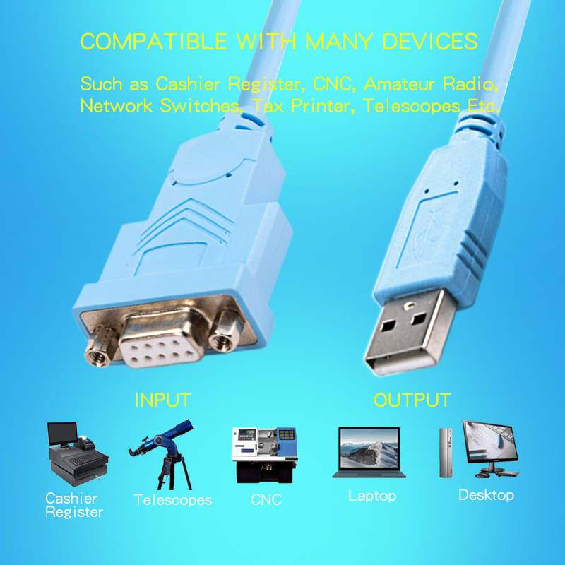 1 Port USB to RS232 DB9 Serial Adapter Cable