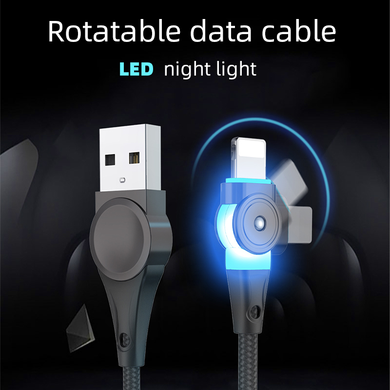 180 Degree Zinc Alloy Rotating Data Cable