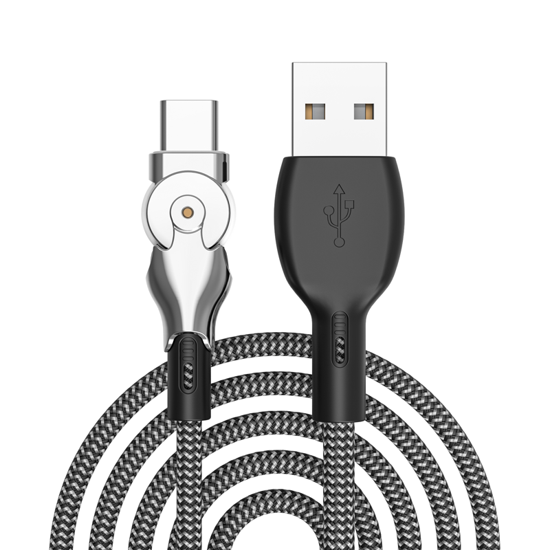 180 Degree Rotataing USB Type C Data Cable Fast Charging Mobile Phone Cable