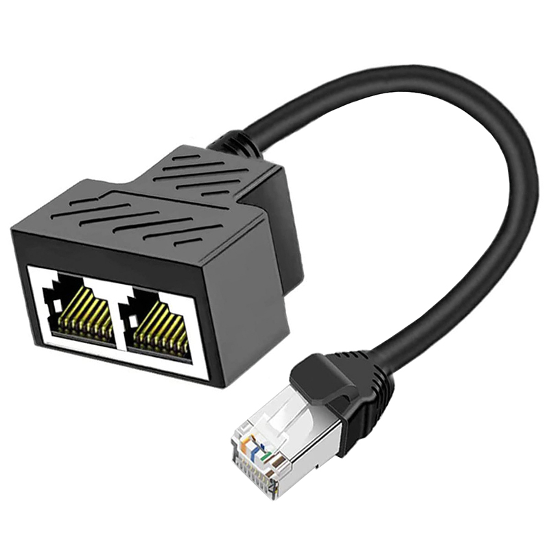 RJ45 Network Ethernet Splitter 1 2 Cable Adapter