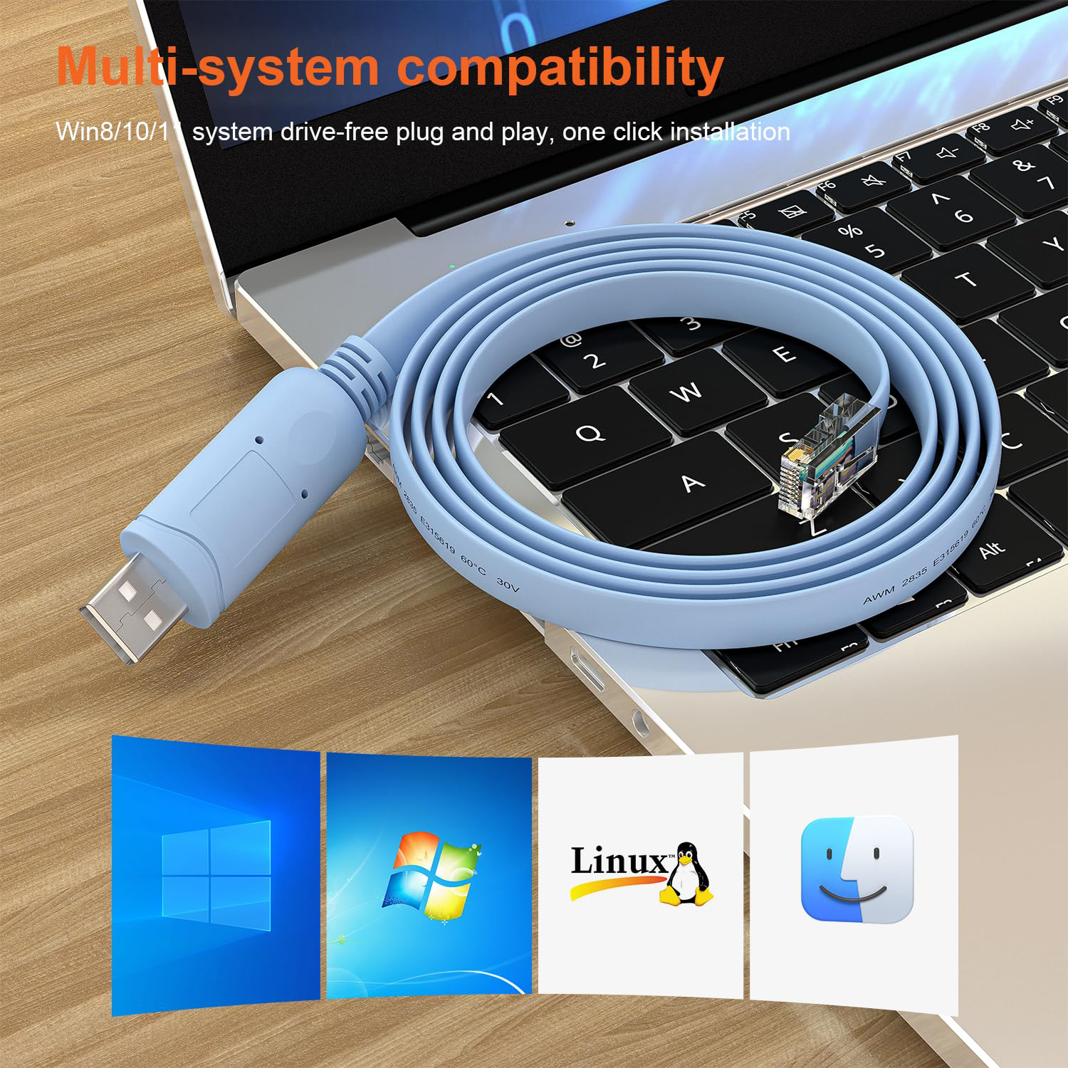 FTDI usb to rj45 console cable rs232 Rollover Console Cable
