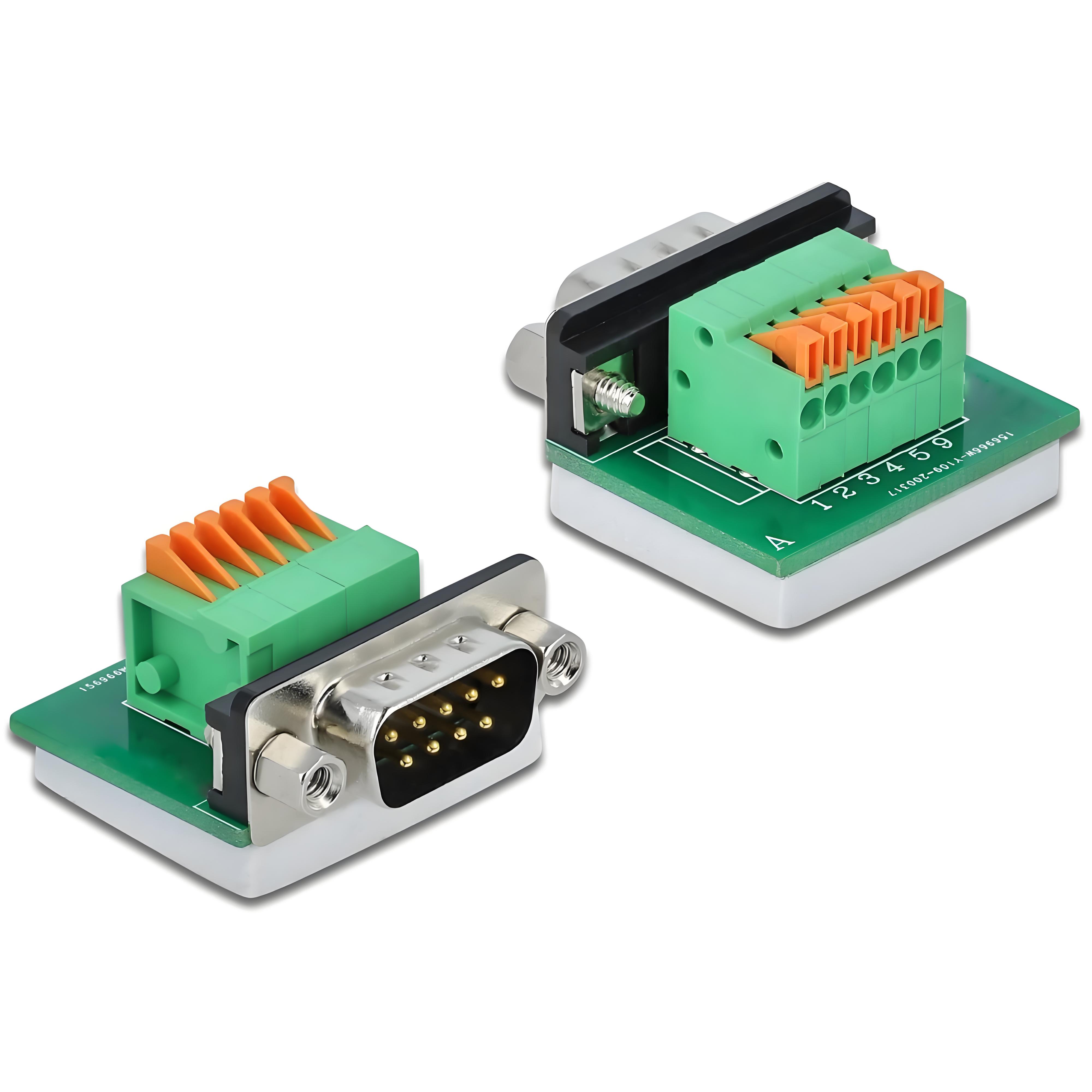 Adapter-terminal-block-RS232-DB9-connector horizontalv