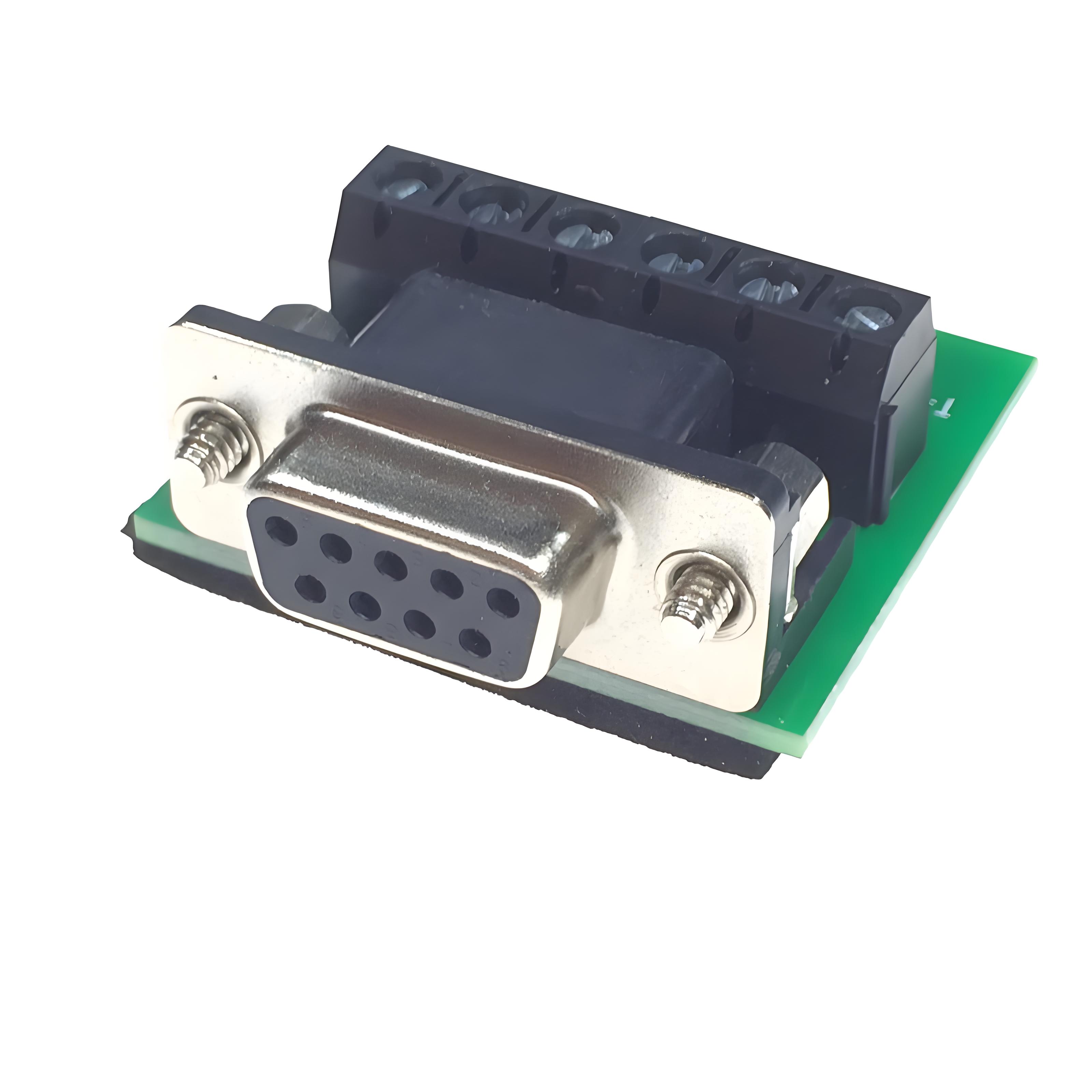 DB9 female terminal block board with screws