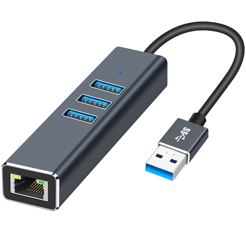 USB Type C RJ45 Gigabit Ethernet Adapter with 3 USB 3.0 HUB
