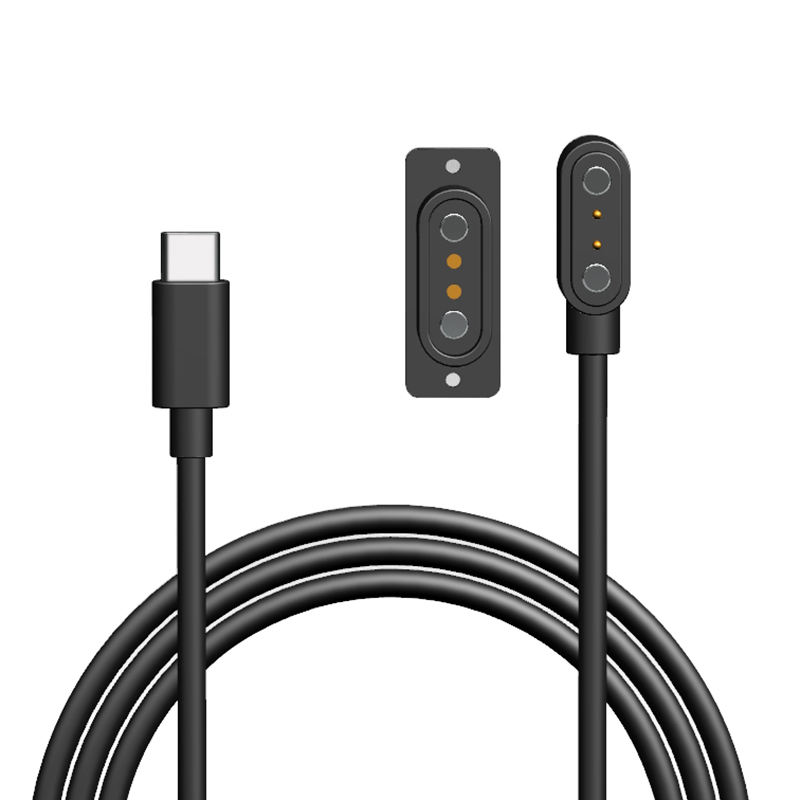 Customized USB Type C magnetic pogo pin charger 4.0mm 2pin Charging Cable Cord for Smart Watch