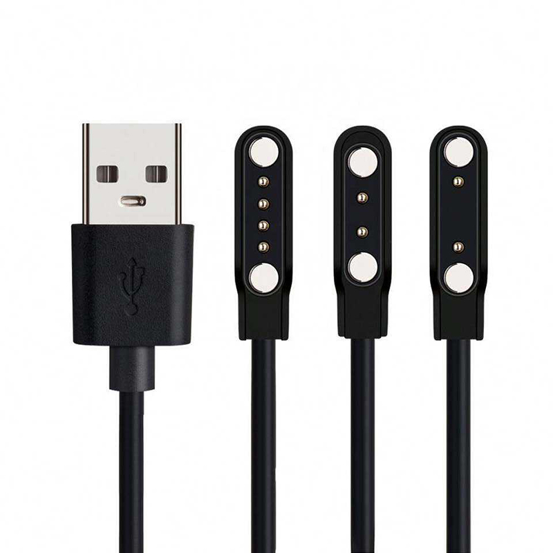 2pin magnetic charging cable smart wearable electrical appliance 2A current usb male pair elbow magnetic power cord