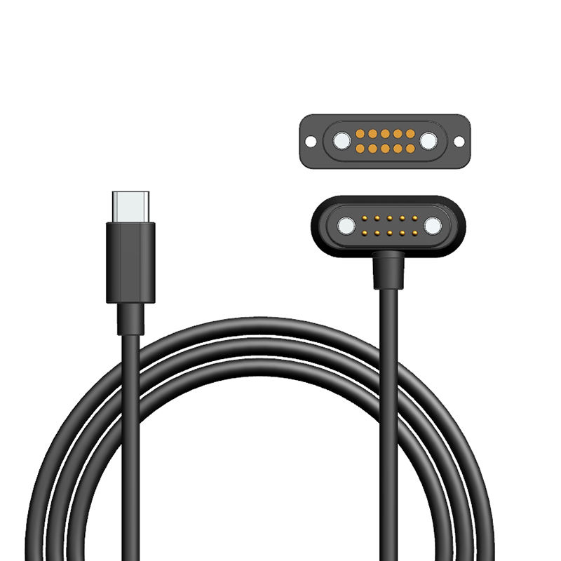 High Quality Safety 10pin Magnetic Usb Type C Pogo Pin Connector Fast Charging Cable