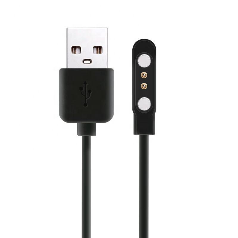 Customized USB magnetic pogo pin charger 4.0mm 2pin Charging Cable Cord for Smart Watch