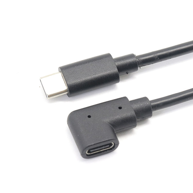 usb pd fast charging cable L shape 90 degree right angle usb type c female to male extension cable