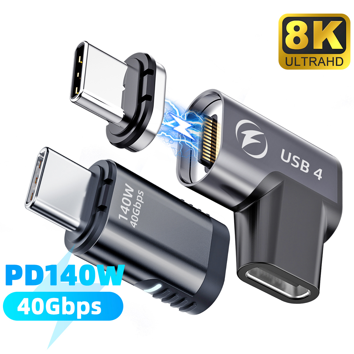 USB4 Magnetic PD Fast Charging Type C Adapter for MacBook Pro iPad Air
