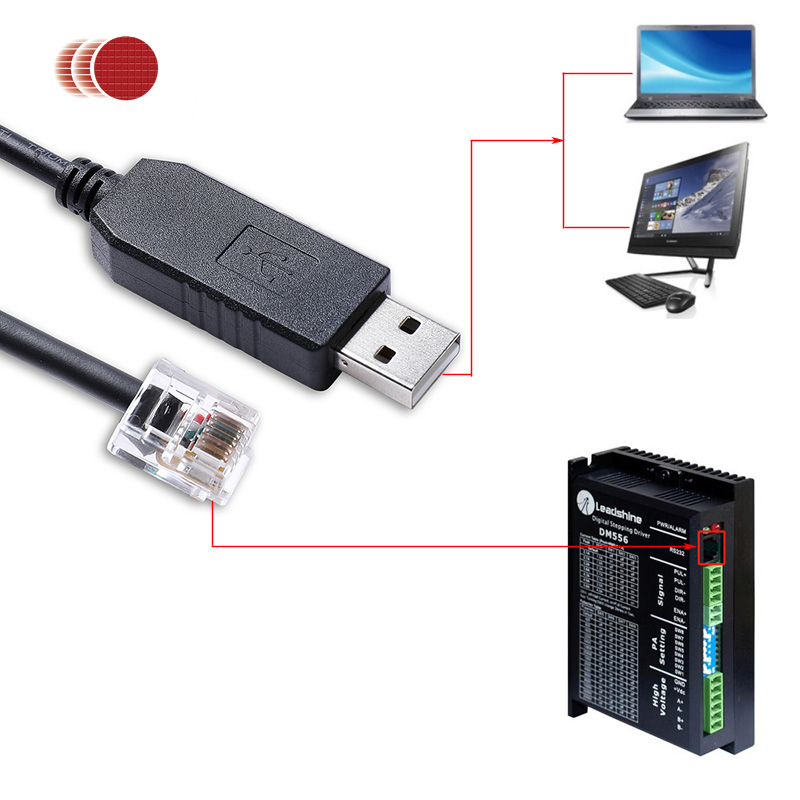 USB RS232 Serial to RJ12 6P6C Communication Tuning Cable