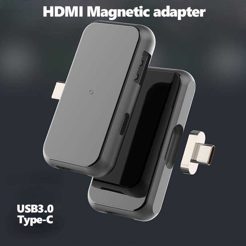 Magnetic Type C Hub 20Pins USB C Adapter 4K HDMI
