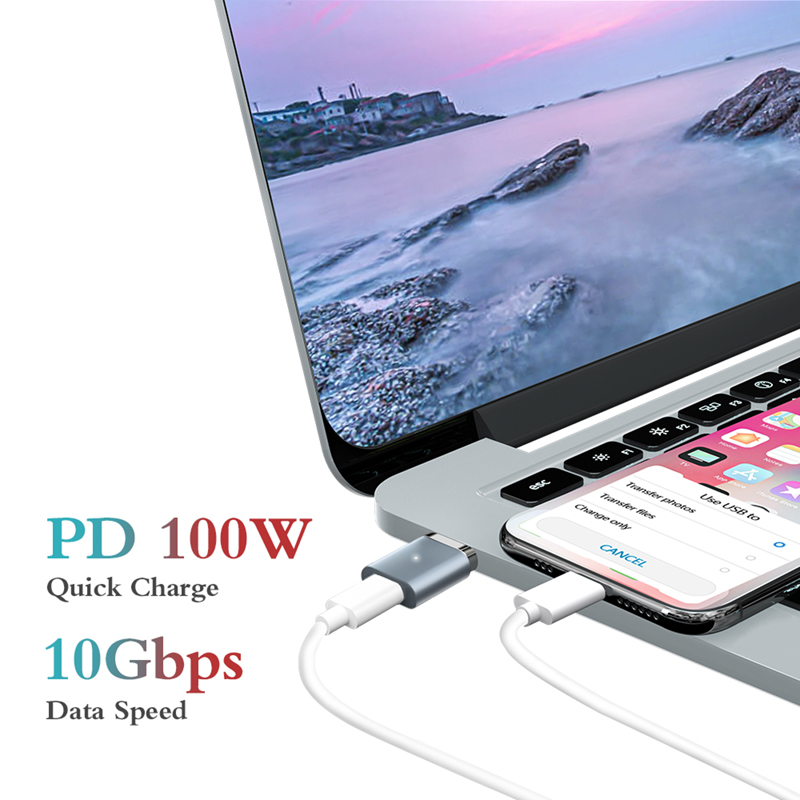 20Pins PD100W USB C Magnetic Adapter Type C Connector USB 3.1 PD Quick Charging
