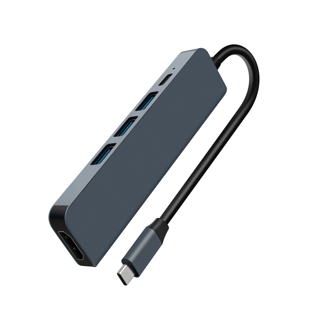Type C docking station HDTV 4K high-definition USB support PD charging SD card reader hub splitter 6-in-1