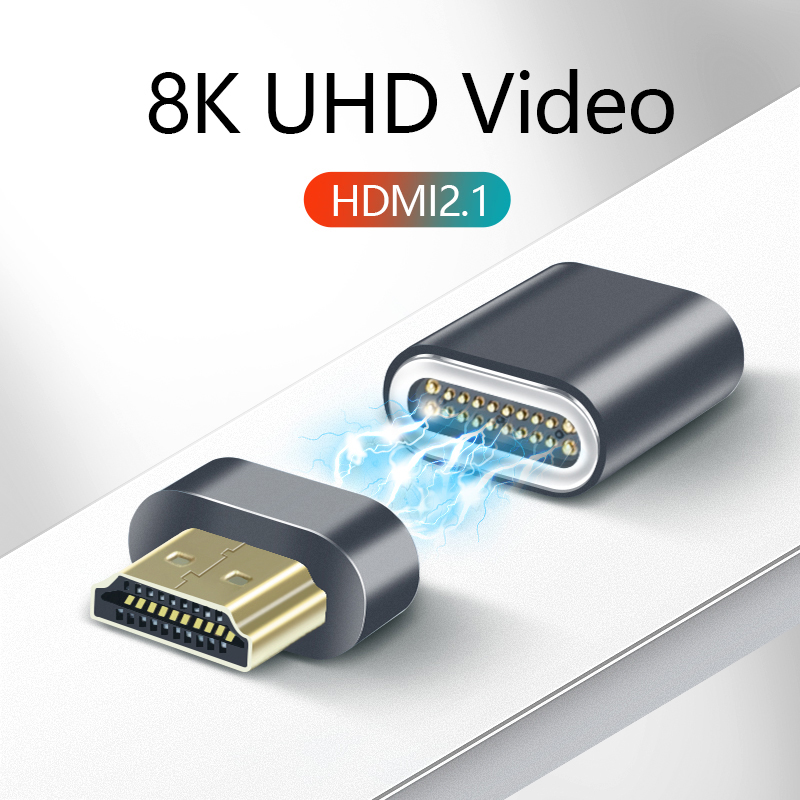 Magnetic HDMI 2.1 Adapter 8K/60HZ 48Gbps 3D Vision Converter for Xiaomi Mi Box Splitter Switch PS3 PS4 Projector TV xbox Laptop