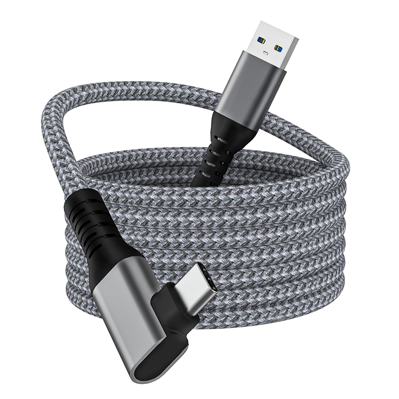 USB4.0 PD100W 10G Data Cable VR Link Glasses Helmet Streaming Elbow Connection Cable Oculus quest2 USB Connection Data Cable 3m