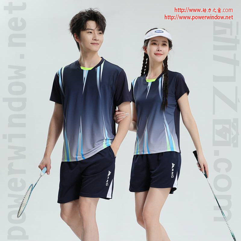 动力之窗2025夏季透气速干球衣时尚羽毛球服男女短袖运动套装乒羽排球服乒乓球服队服定制团体服印字企业logo