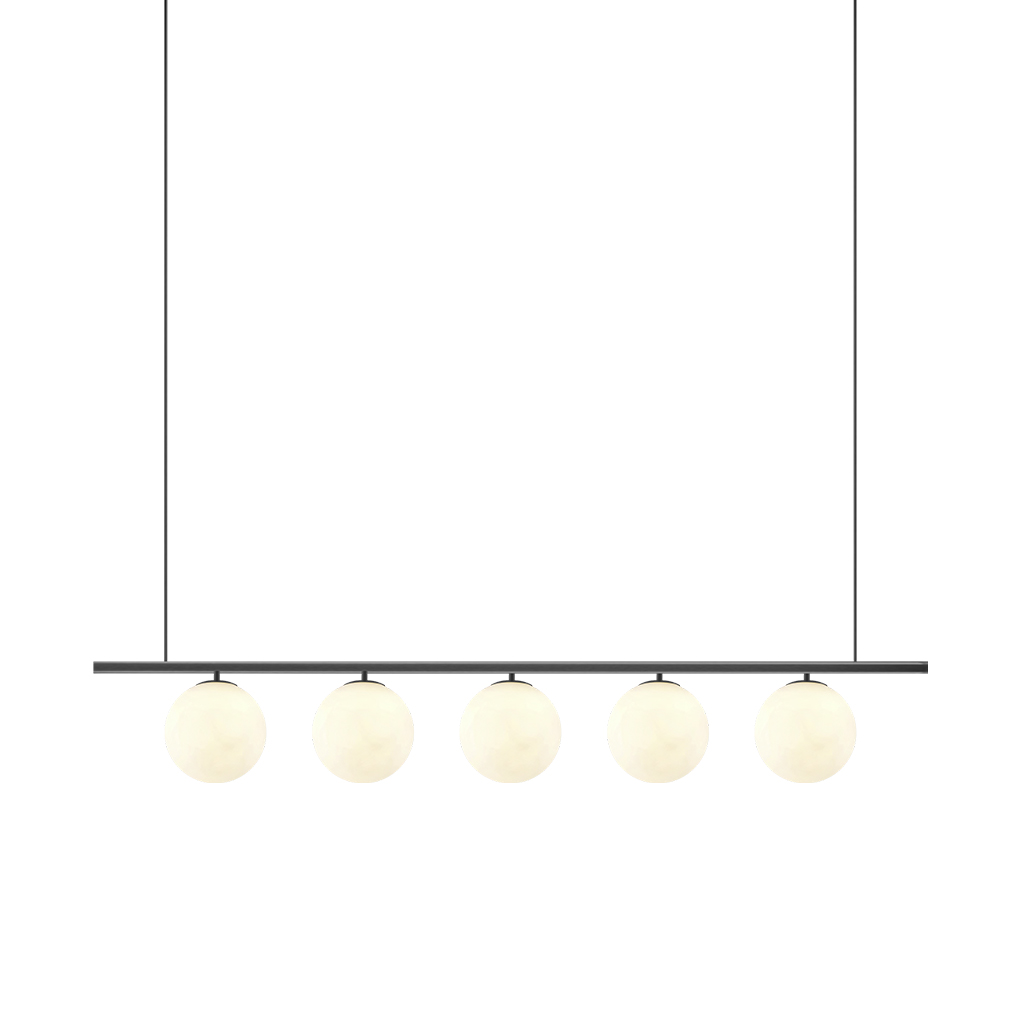 Luxury Milky White Blown Glass Pendant Lamp Simple Linear Restaurant Pendant Lights 2265