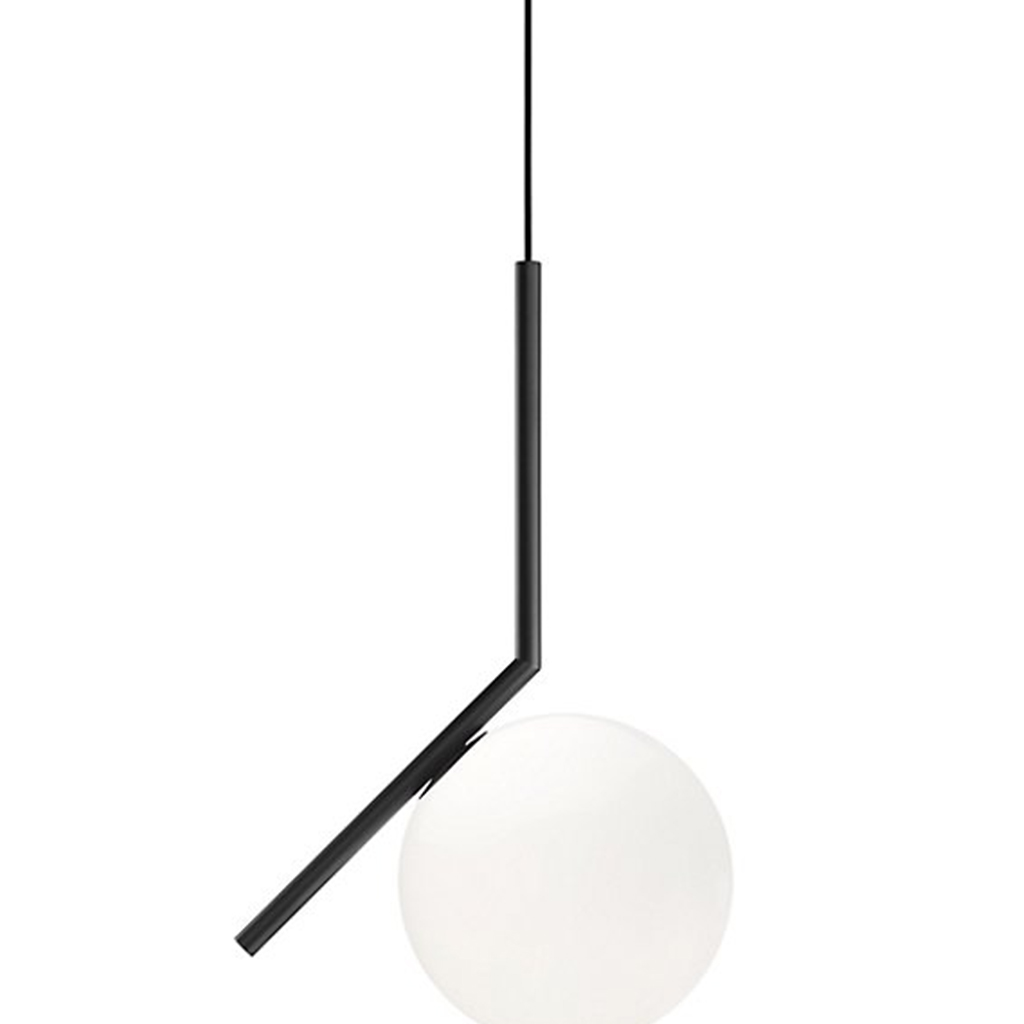 Delicate Single Round Milky White Glass Ball Pendant Light 2267