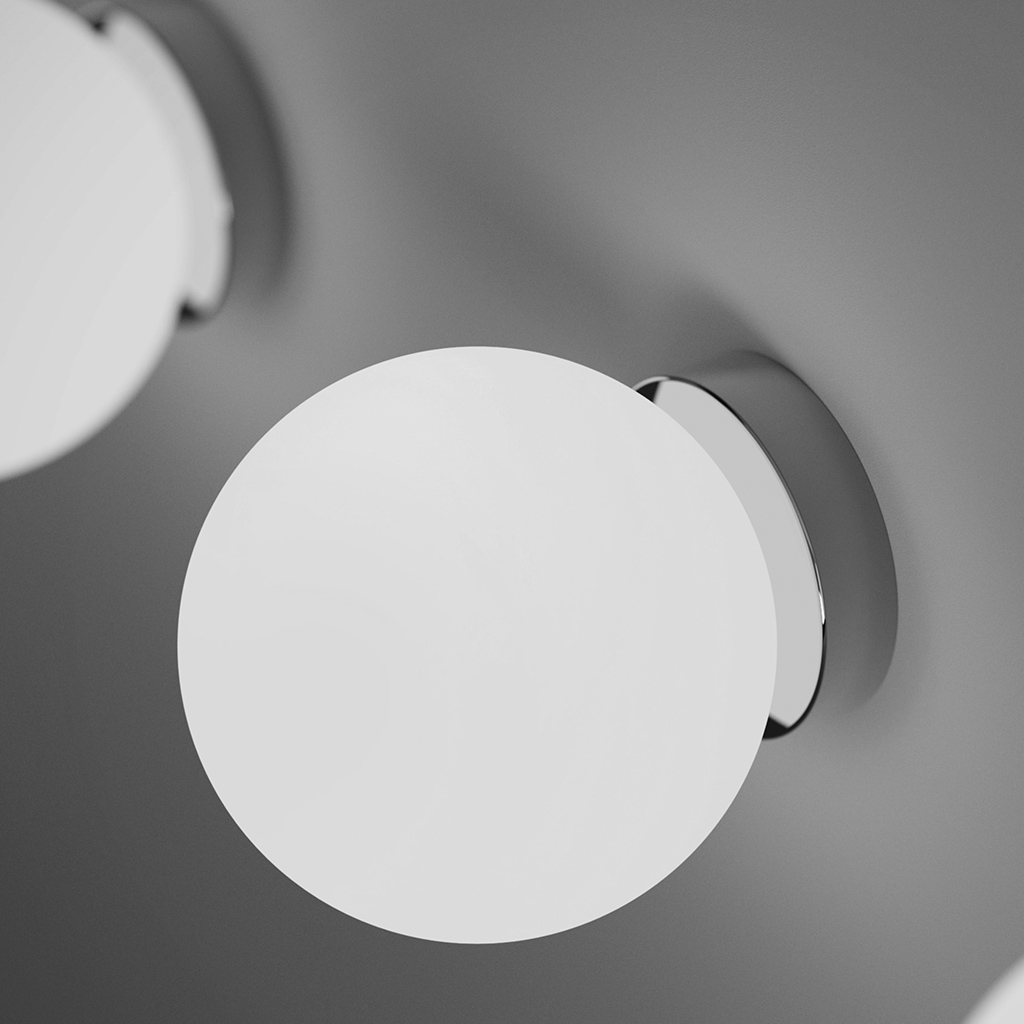 Hot Sell IP44 Milky White Round Glass Ball Bathroom Wall Lamp 2331