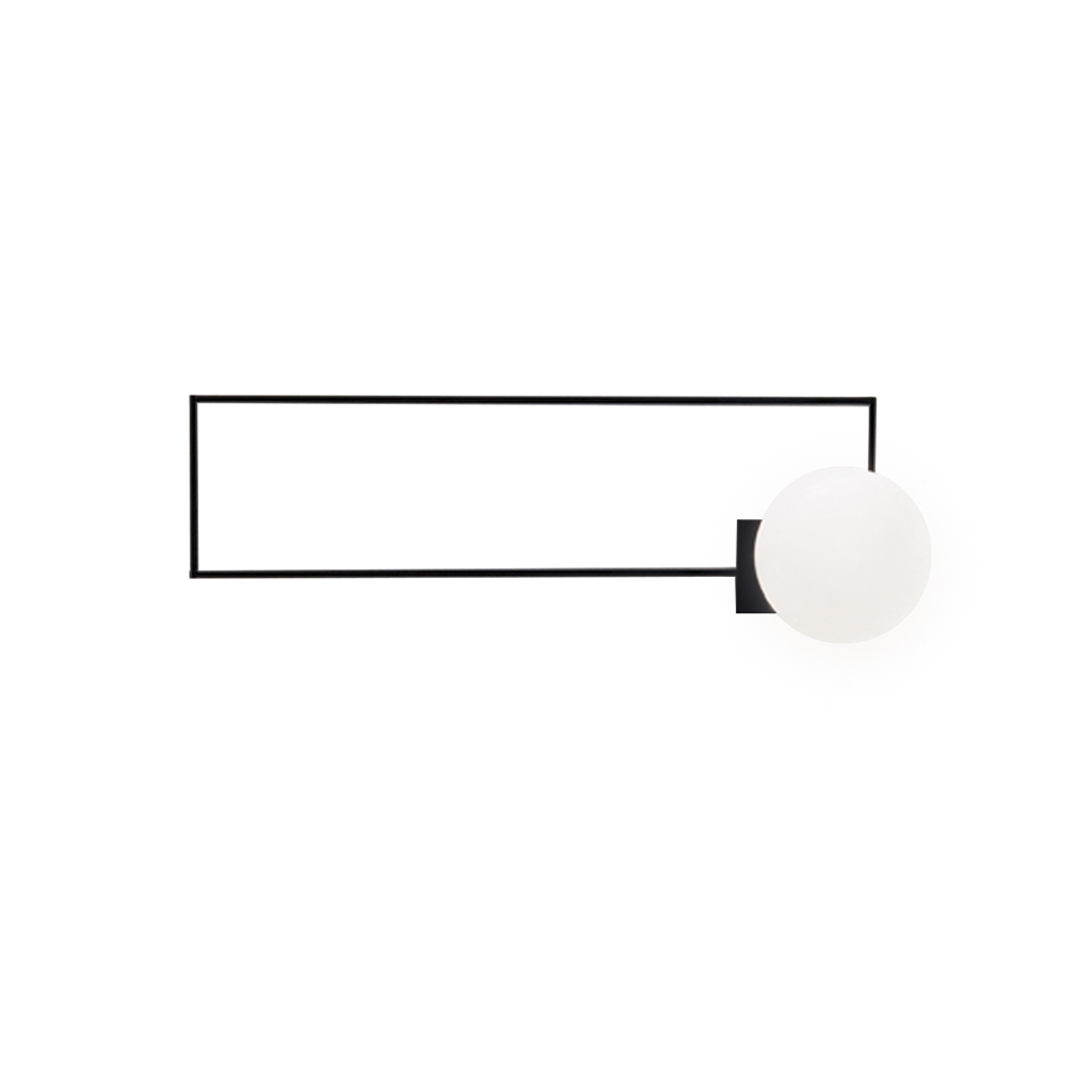 Background Decor Square Frame Shape Glass Ball Wall Lamp 2551