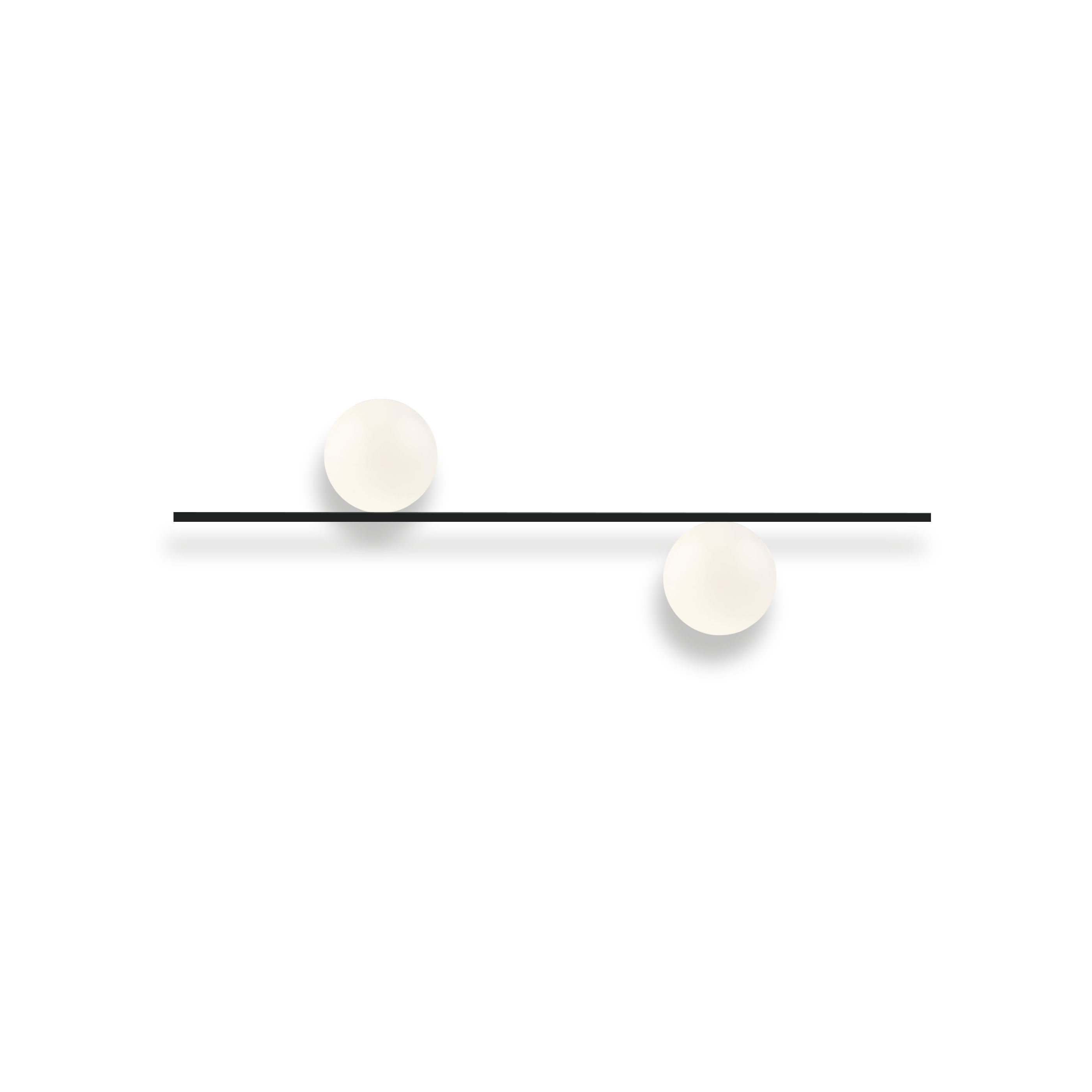 Modern Long Aluminum Base Doule Glass Ball Wall Lamp 2596