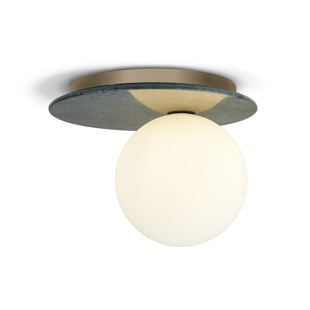 Modern G9 LED Wall Lamp with Marble Base & Frosted Glass Shade 2688