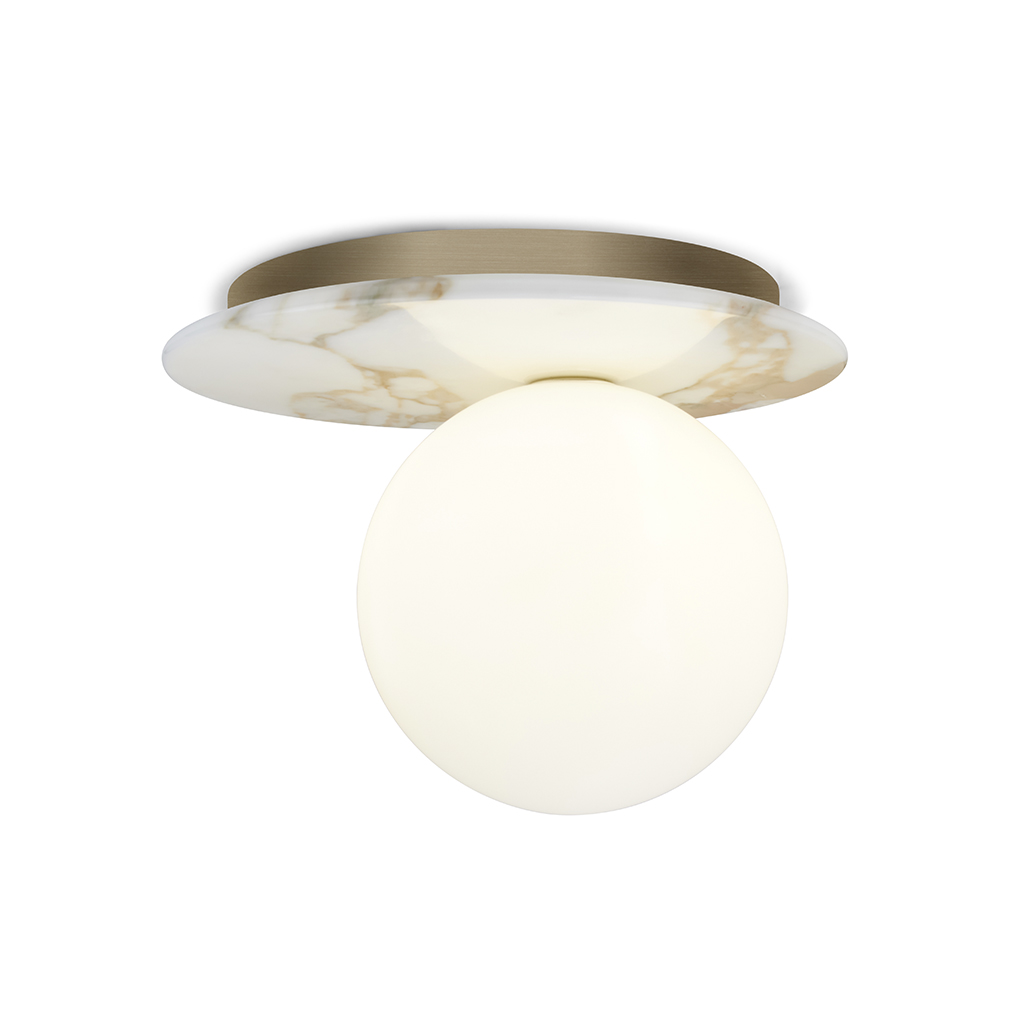 Modern Luxury Marble Base Frosted Glass Shade IP44 Wall Lamp Ceiling Lamp 2689