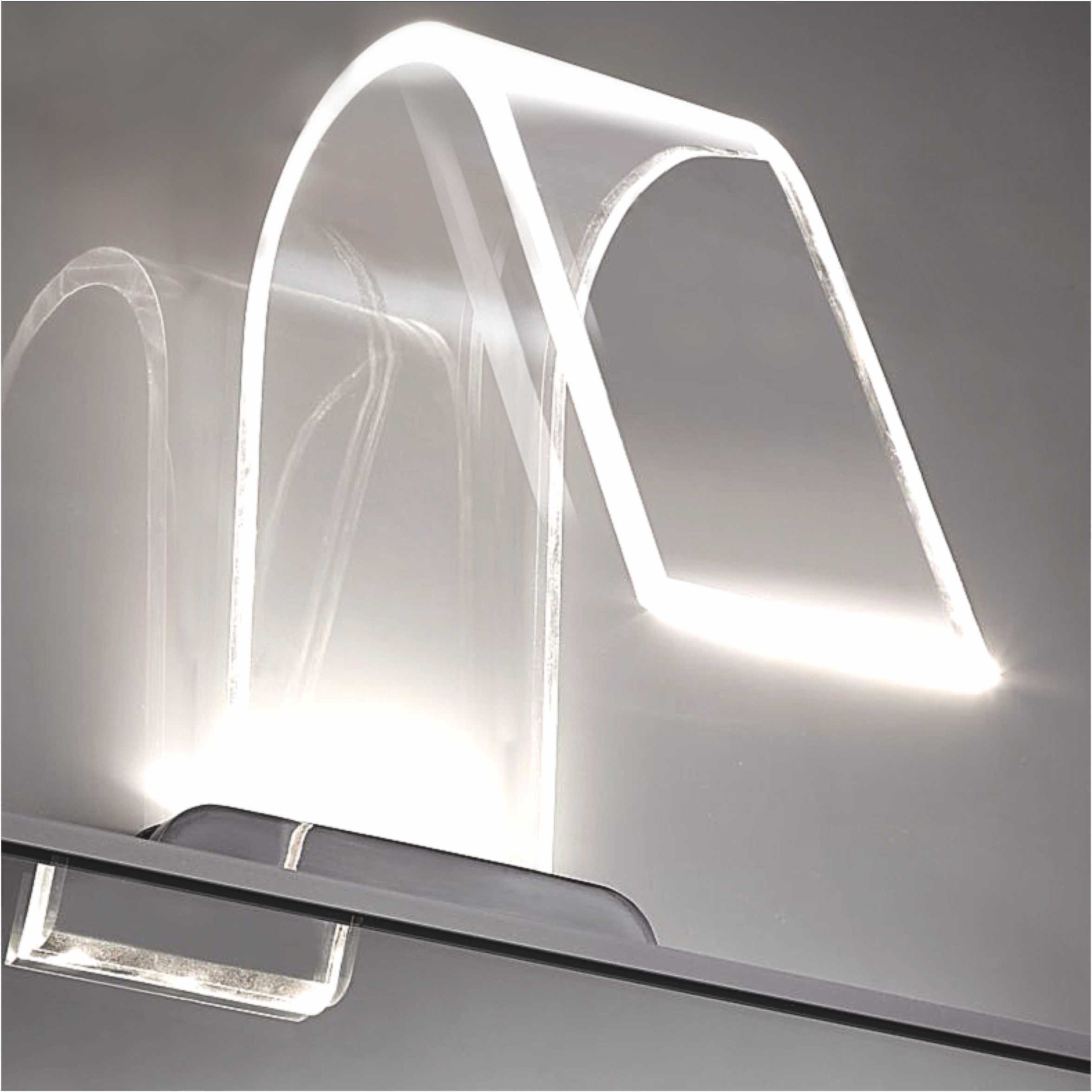 IP44 Modern Design LED Bathroom Mirror Light With Curved Acrylic Shade 2988