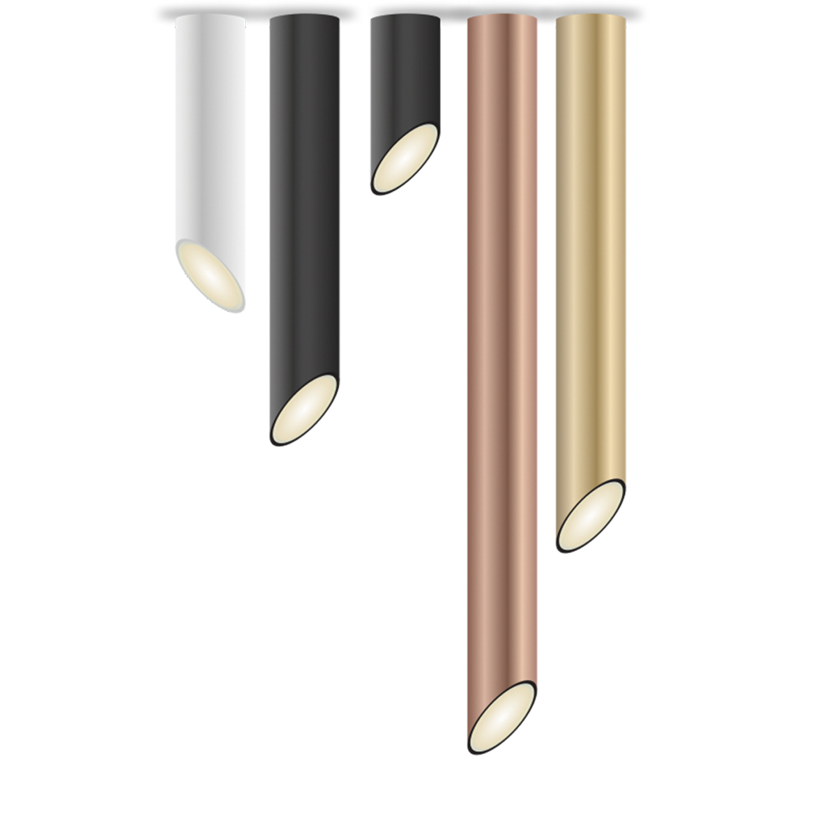 Luxury Cylindrical Aluminum Tube Bevel Section LED Ceiling Light For Resturant Bar Living Room Bedside 3391