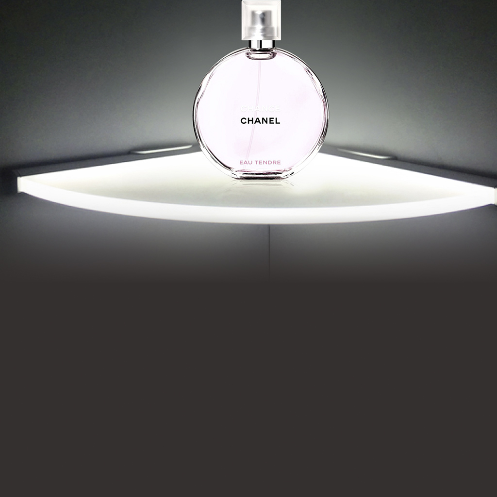 Innovative Corner Illuminated LED Glass Shelf Light 6739