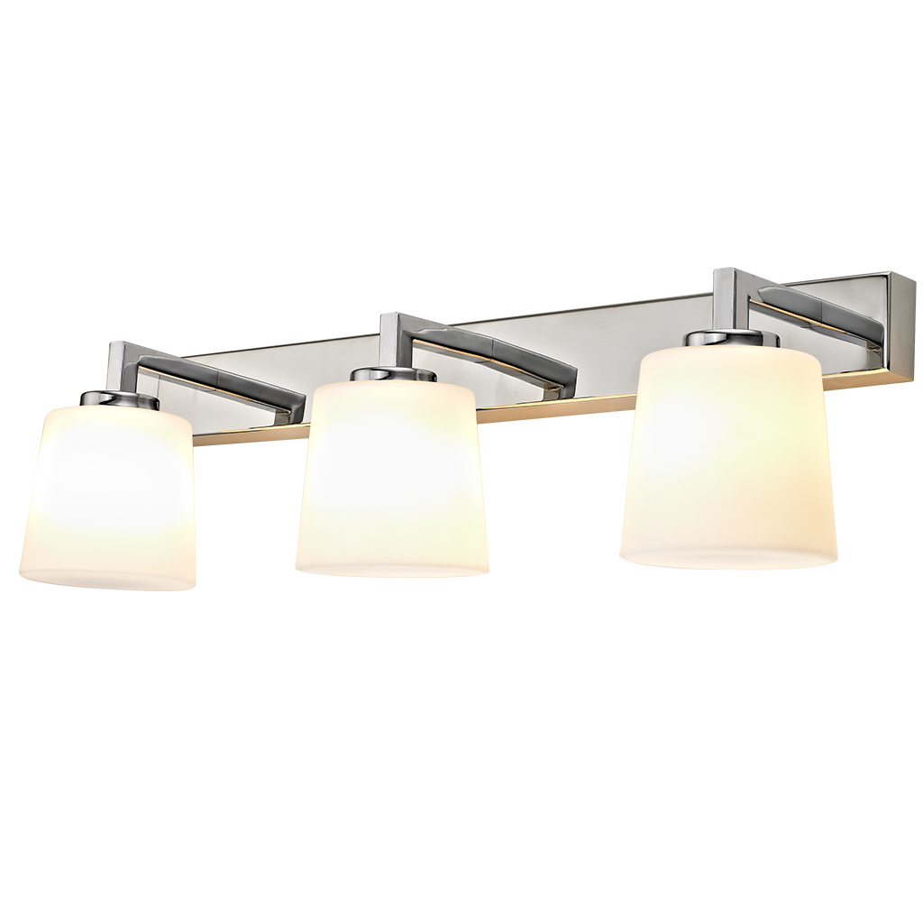 IP44 LED Vanity Wall Light With White Opal Glass Shades 6811/6813/6815